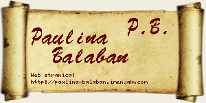 Paulina Balaban vizit kartica